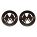 Pair of WW2 American Ambulance Great Britain Collar Badges