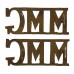 Pair of WW1 Motor Machine Gun Corps (MMG) Shoulder Titles