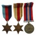 WW2 El Alamein Casualty Medal Group of Three - Gnr. A.G. Leach, 4 Field Regt, Royal Artillery - Died of Wounds 23/7/42