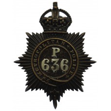 Metropolitan Police 'P' Division (Camberwell) Helmet Plate - King's Crown