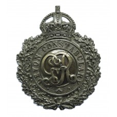 George V Devon Constabulary Chrome Wreath Helmet Plate