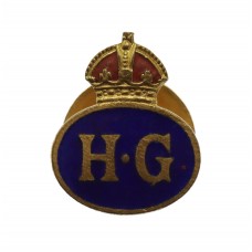 WW2 Home Guard (HG) Enamelled Lapel Badge - King's Crown