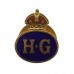 WW2 Home Guard (HG) Enamelled Lapel Badge - King's Crown
