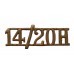 14th/20th Hussars (14/20H) Shoulder Title