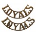 Pair of Loyal North Lancashire Regiment (LOYALS) Shoulder Titles