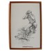 Original Framed Pen and Ink Drawing of a Popski's Private Army Soldier with a Boyes Anti-Tank Rifle