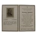 WW2 Italian Resistance Member Death Card - Francesco Barbieri