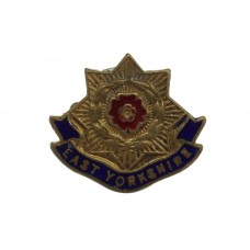 East Yorkshire Regiment Brass & Enamel Sweetheart Brooch/Lape