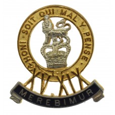 15th/19th King's Hussars Officer's Dress Cap Badge - Queen's Crown