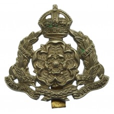 Derbyshire Yeomanry White Metal Cap Badge - King's Crown