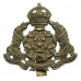 Derbyshire Yeomanry White Metal Cap Badge - King's Crown