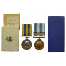 Queen's Korea and UN Korea Medal Pair - B. Occleston, LEM, Royal 