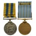 Queen's Korea and UN Korea Medal Pair - B. Occleston, LEM, Royal Navy