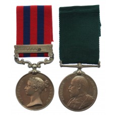 1854 India General Service Medal (Clasp - Perak) and Edward VII Volunteer Service Medal Pair - Pte. J. Banks, 1st Bn. 3rd (The East Kent) Regiment of Foot (The Buffs)