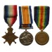 WW1 1914-15 Star Medal Trio - Pte. W.D. Perry, 13th (West Ham) Bn. Essex Regiment