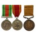 London Fire Brigade Long Service Medal Group of Three - Fireman Rowland Hills