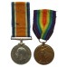 WW1 British War & Victory Casualty Medal Pair - Sjt. R. Cullen, 32nd (East Ham) Bn. Royal Fusiliers - Died of Wounds, 7/6/17