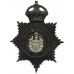 Eastbourne Borough Police Black Helmet Plate - King's Crown