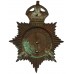 Eastbourne Borough Police Black Helmet Plate - King's Crown