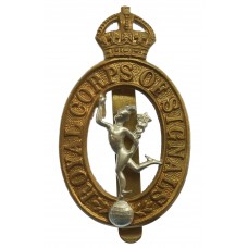 Royal Corps of Signals Cap Badge - King's Crown (1st Pattern)