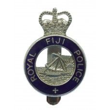 Royal Fiji Police Enamelled Cap Badge - Queen's Crown