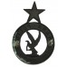 Ghana Police Large Blackened Brass Cap Badge/Helmet Plate