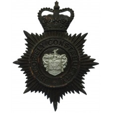 Isle of Ely Constabulary Black Helmet Plate - Queen's Crown