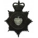 Isle of Ely Constabulary Black Helmet Plate - Queen's Crown