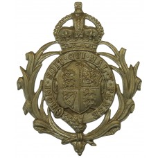 British Colonial Police Helmet Plate - King's Crown