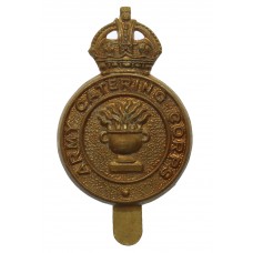 Army Catering Corps Brass Cap Badge - King's Crown