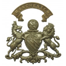 Manchester City Police White Metal Coat of Arms Helmet Plate 