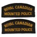 Pair of Royal Canadian Mounted Police (R.C.M.P.) Cloth Shoulder Titles Patches