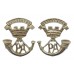 Pair of Somerset Light Infantry Anodised (Staybrite) Collar Badges
