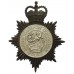 British Transport Commission Police Blackened Chrome Helmet Plate - Queen's Crown