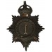 Norfolk Constabulary Black Helmet Plate - King's Crown