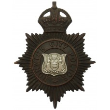 Norwich City Police Night Helmet Plate - King's Crown