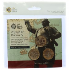 Royal Mint Captain Cook Voyage of Discovery UK £2 Brilliant Uncirculated Coin Set - Complete with all Three Coins