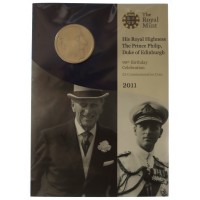 Royal Mint 2011 Prince Phillip 90th Birthday Celebration Brilliant Uncirculated £5 Coin