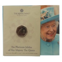 Royal Mint The Platinum Jubilee of Her Majesty The Queen 2022 UK 50p Brilliant Uncirculated Coin