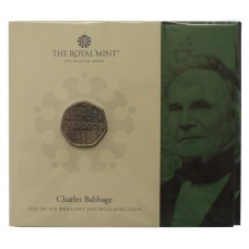 Royal Mint Charles Babbage 2021 UK 50p Brilliant Uncirculated Coin 