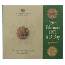Royal Mint 50th Anniversary of Decimal Day 2021 UK 50p Brilliant Uncirculated Coin