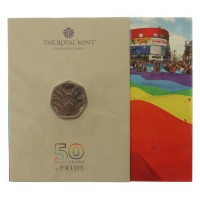 Royal Mint 2022 'Celebrating 50 Years of Pride' UK Brilliant Uncirculated 50p Coin
