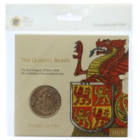 Royal Mint 2018 The Queen's Beasts - Red Dragon of Wales Brilliant Uncirculated £5 Coin
