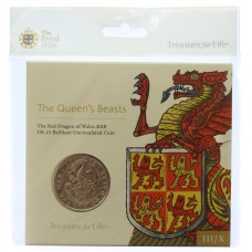 Royal Mint 2018 The Queen's Beasts - Red Dragon of Wales Brilliant Uncirculated £5 Coin
