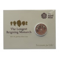 Royal Mint Longest Reigning Monarch Brilliant Uncirculated 2015 UK £20 Fine Silver Coin 
