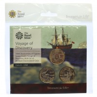 Royal Mint Captain Cook Voyage of Discovery UK £2 Brilliant Uncirculated Coin Set - Complete with all Three Coins