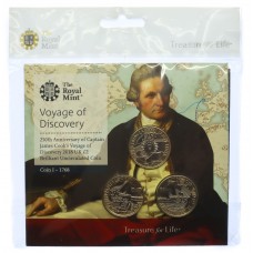 Royal Mint Captain Cook Voyage of Discovery UK £2 Brilliant Uncirculated Coin Set - Complete with all Three Coins