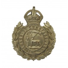 Berkshire Constabulary White Metal Collar Badge - King's Crown