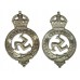 Pair of Isle of Man Constabulary Collar Badges - King's Crown