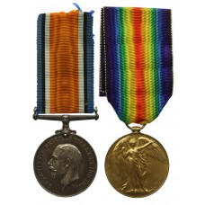 WW1 British War & Victory Casualty Medal Pair - Lieut. H.V. H